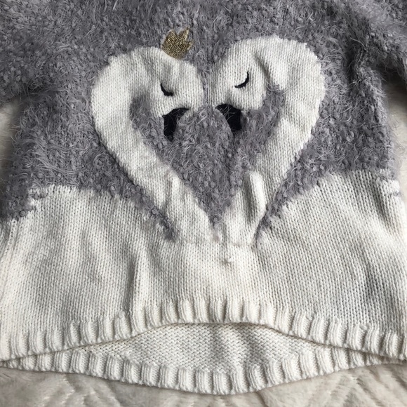 2t swan tj maxx sweater gray white top toddler - Picture 2 of 5